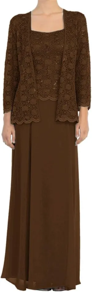 Mother of The Bride Dresses Long Evening Formal Dresses Lace Jacket for Wedding Guest Groom Party