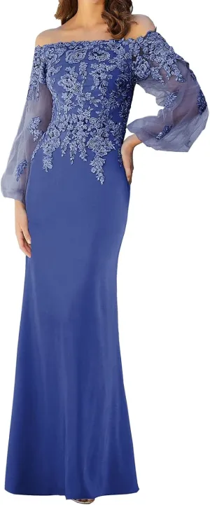 Mother of The Bride Dresses with Sleeves Formal Evening Gowns Lace Appliques Long Wedding Party Prom Dress