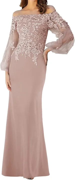 Mother of The Bride Dresses with Sleeves Formal Evening Gowns Lace Appliques Long Wedding Party Prom Dress