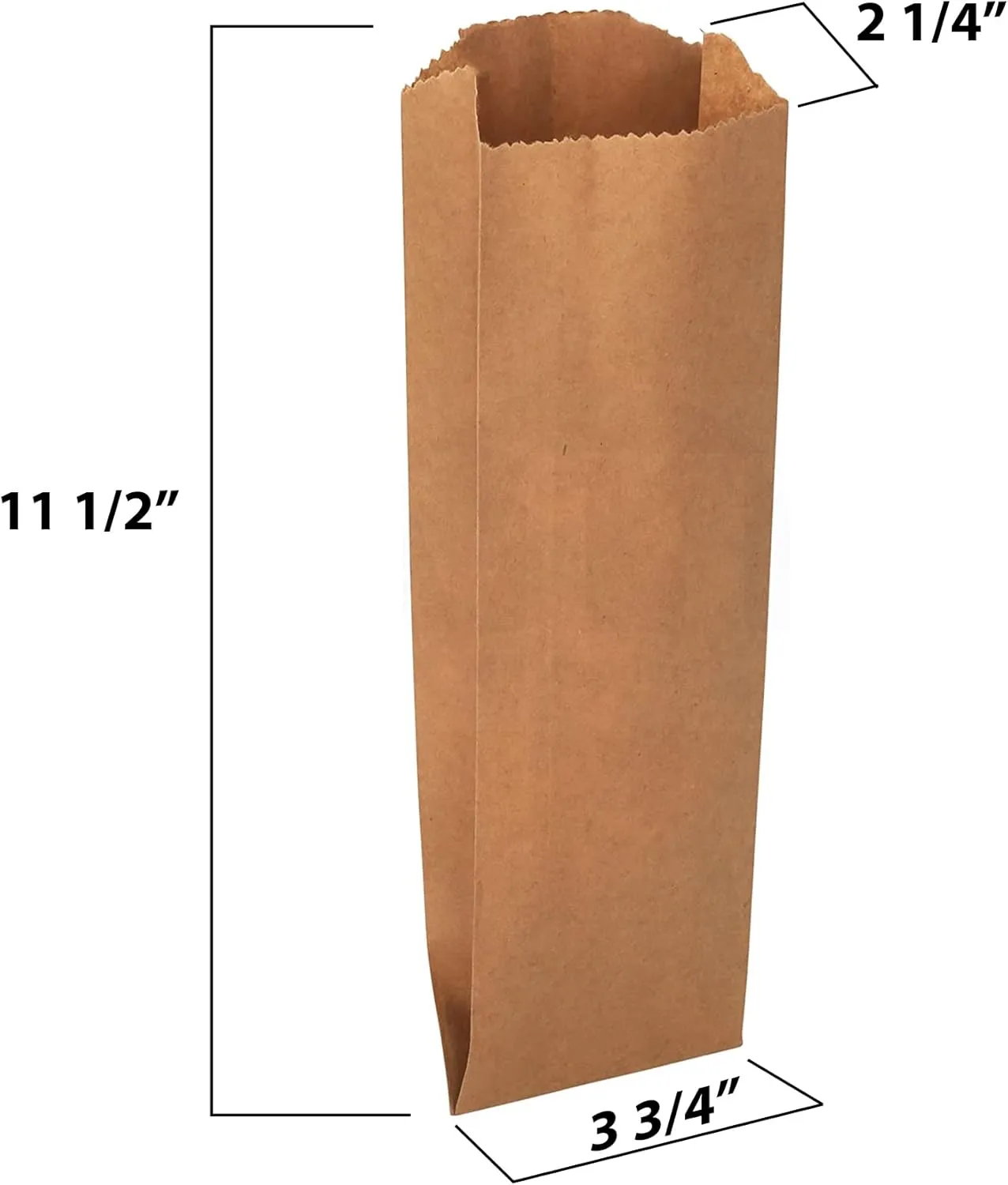 MT Products Kraft Wine Bags 3.75" x 2.25" x 11.5" - Disposable Paper Gift Bags - Pack of 100