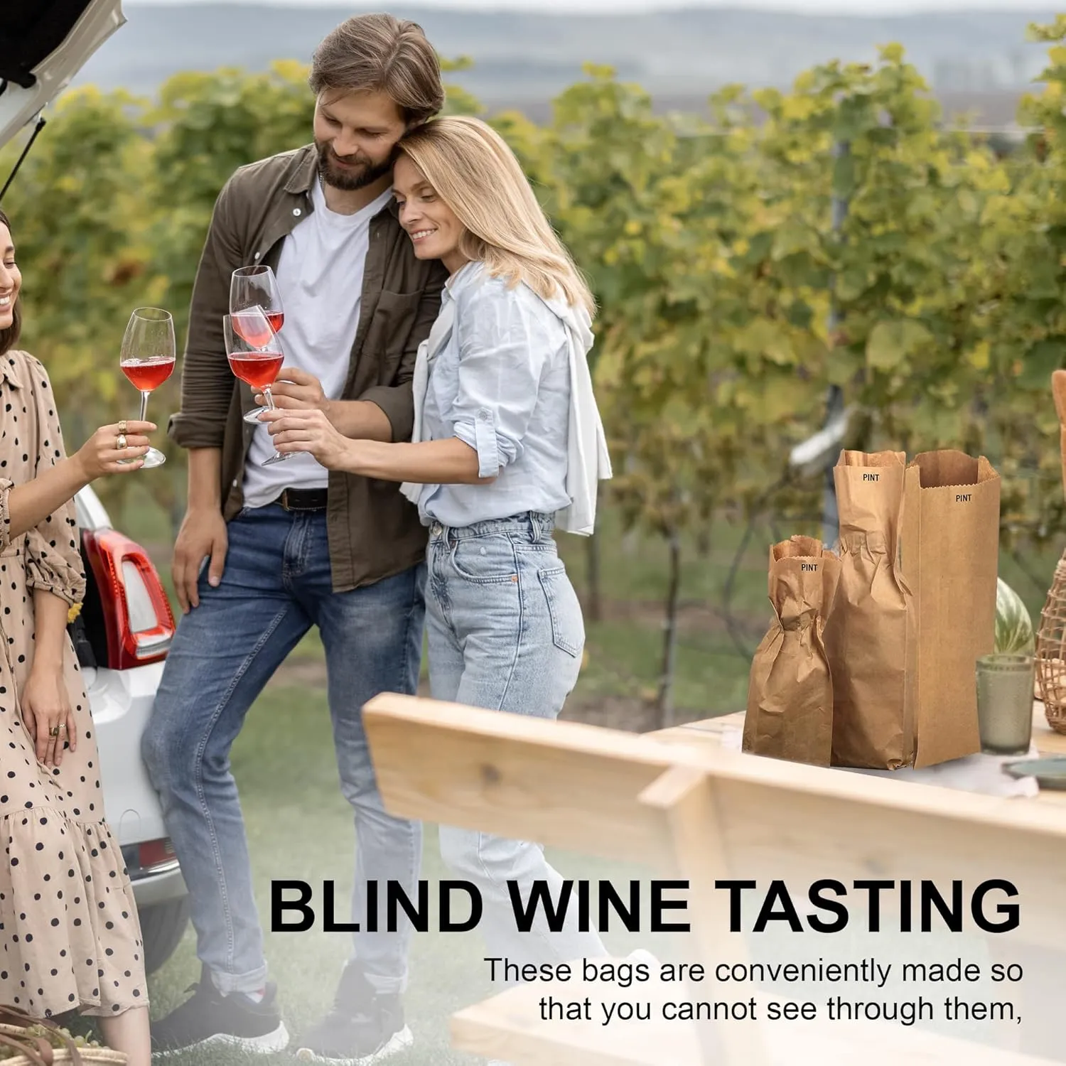 MT Products Kraft Wine Bags 3.75" x 2.25" x 11.5" - Disposable Paper Gift Bags - Pack of 100