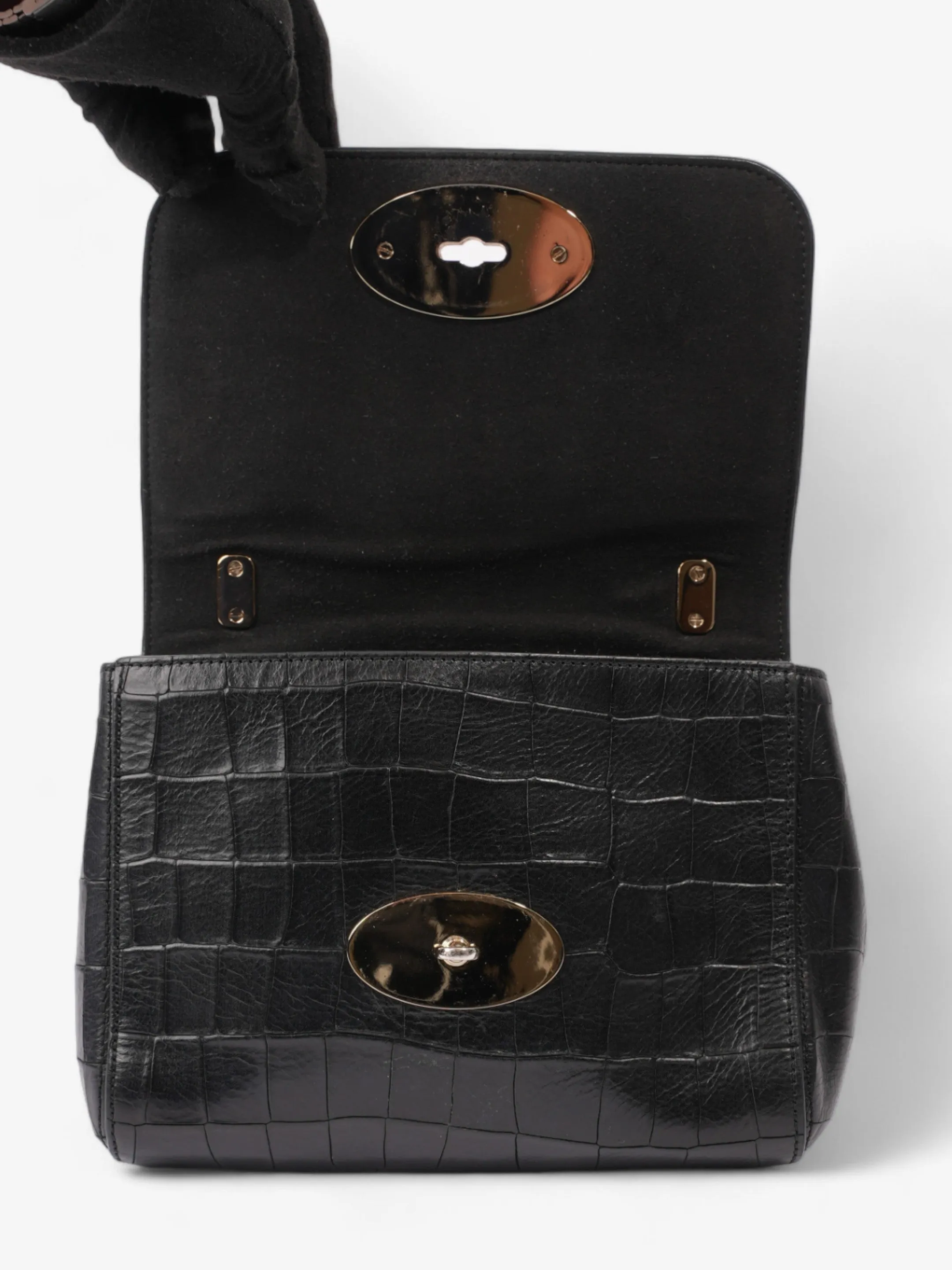 Mulberry Lily Black Embossed Leather Small