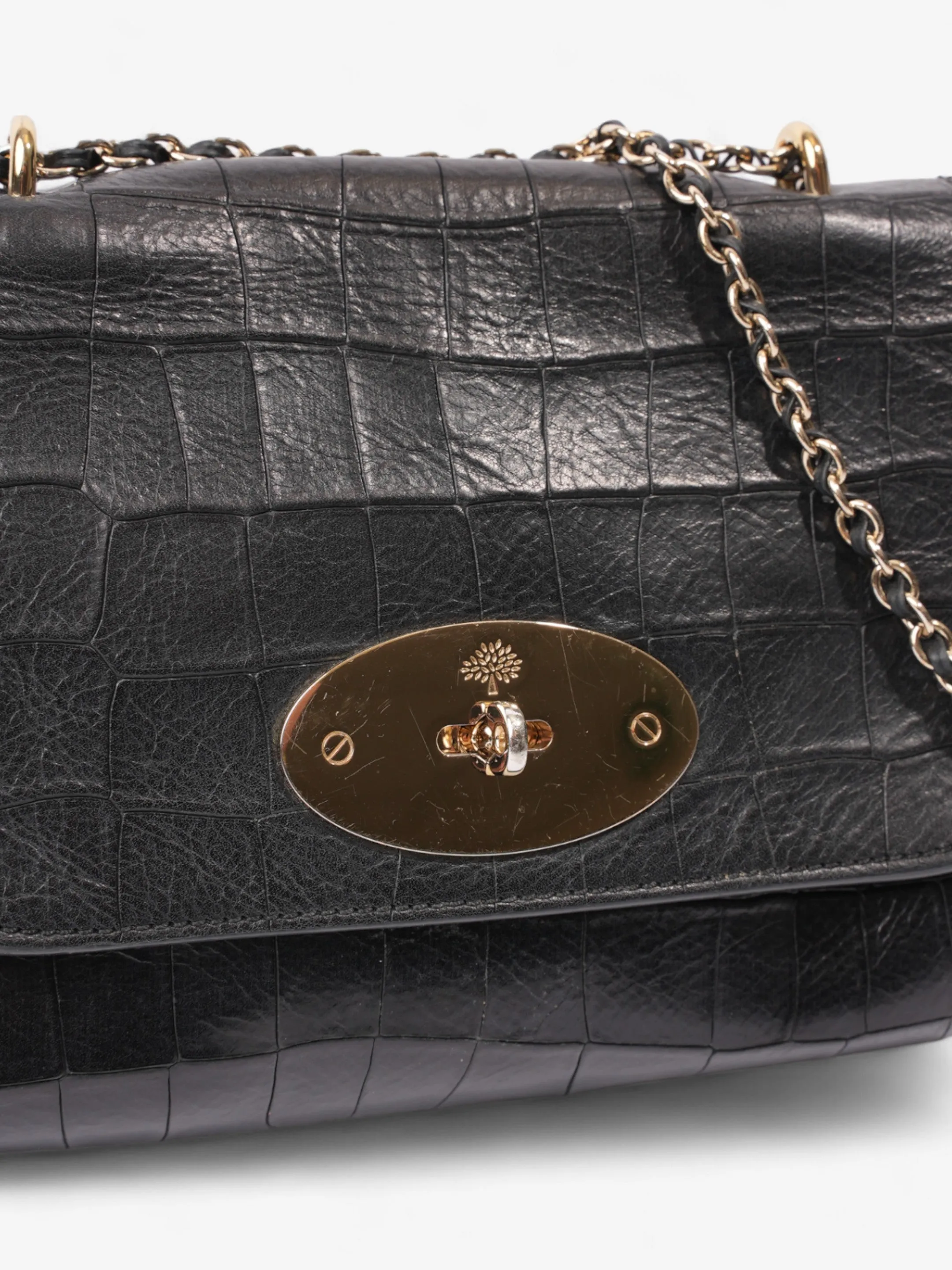 Mulberry Lily Black Embossed Leather Small