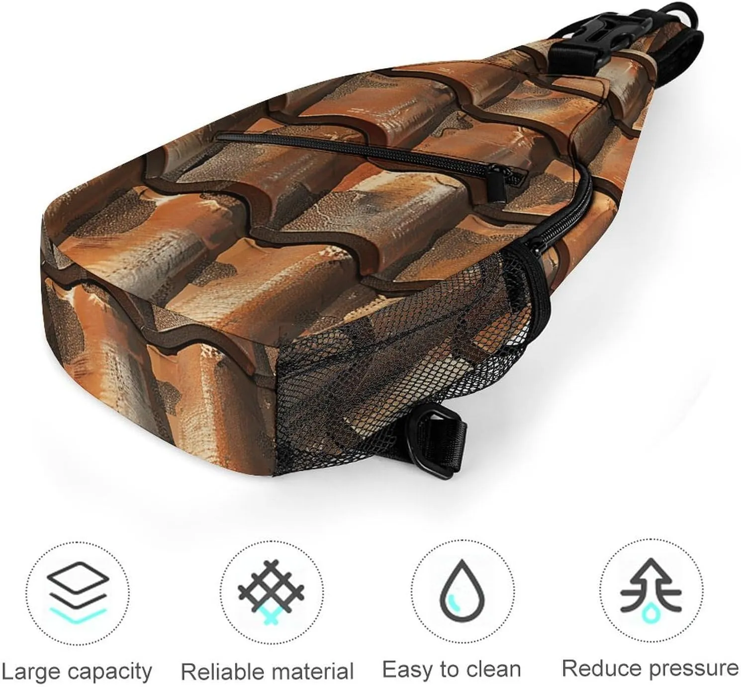Mustard Yellow And Brown Sling Bag Lightweight Crossbody Chest Pack Travel Shoulder Bag with Adjustable Strap