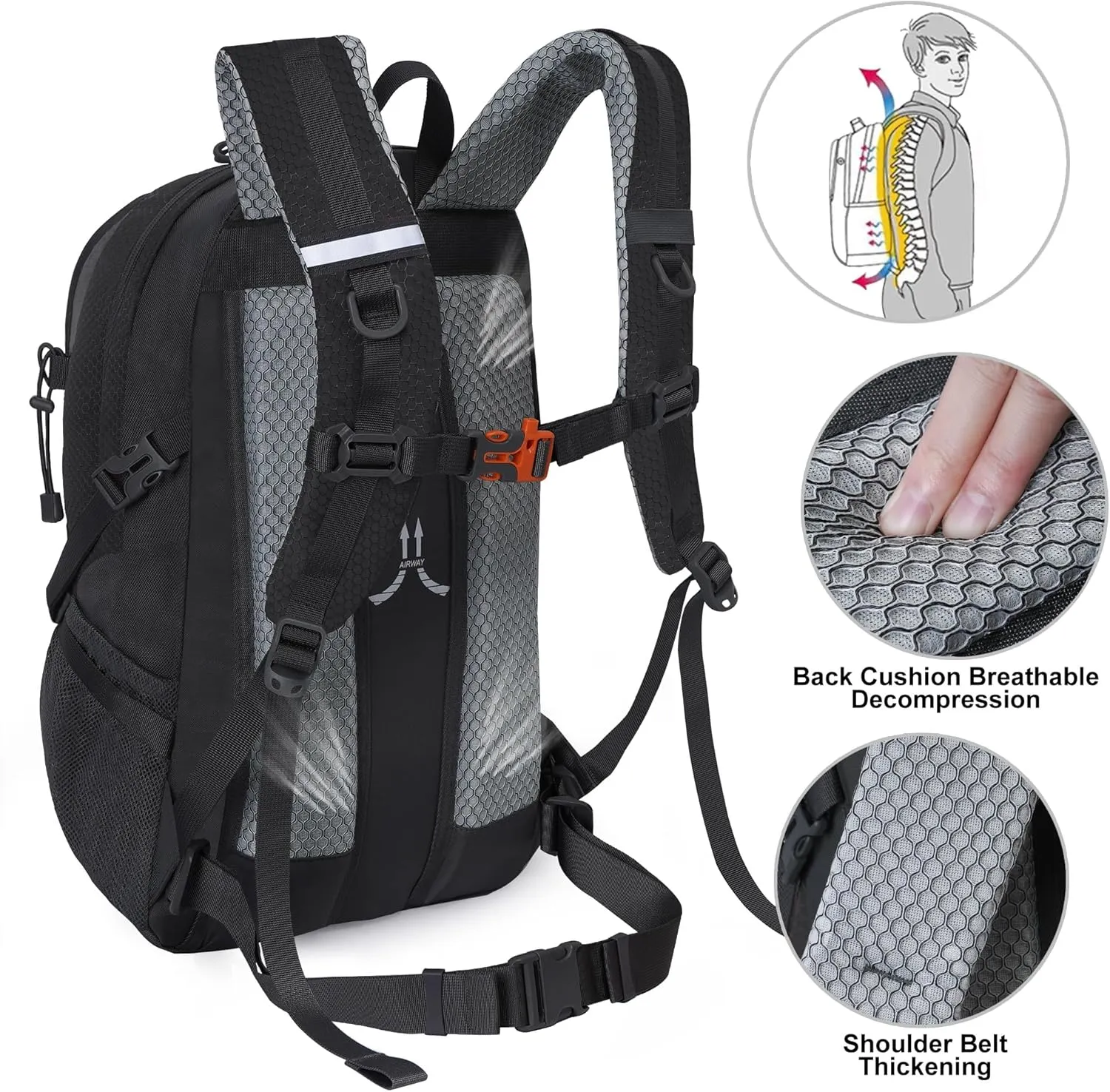 N NEVO RHINO Hiking Backpack 25L/35L Water Resistant Outdoor Day Pack, Lightweight Travel Small Backpack for Men Women
