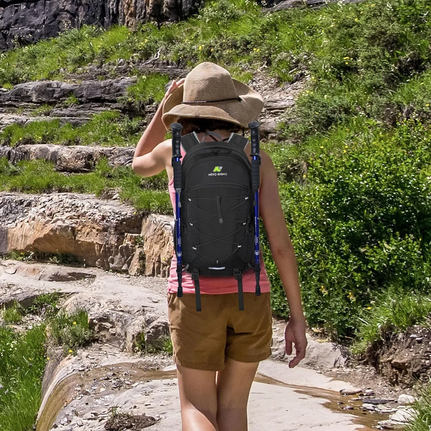 N NEVO RHINO Hiking Backpack 25L/35L Water Resistant Outdoor Day Pack, Lightweight Travel Small Backpack for Men Women