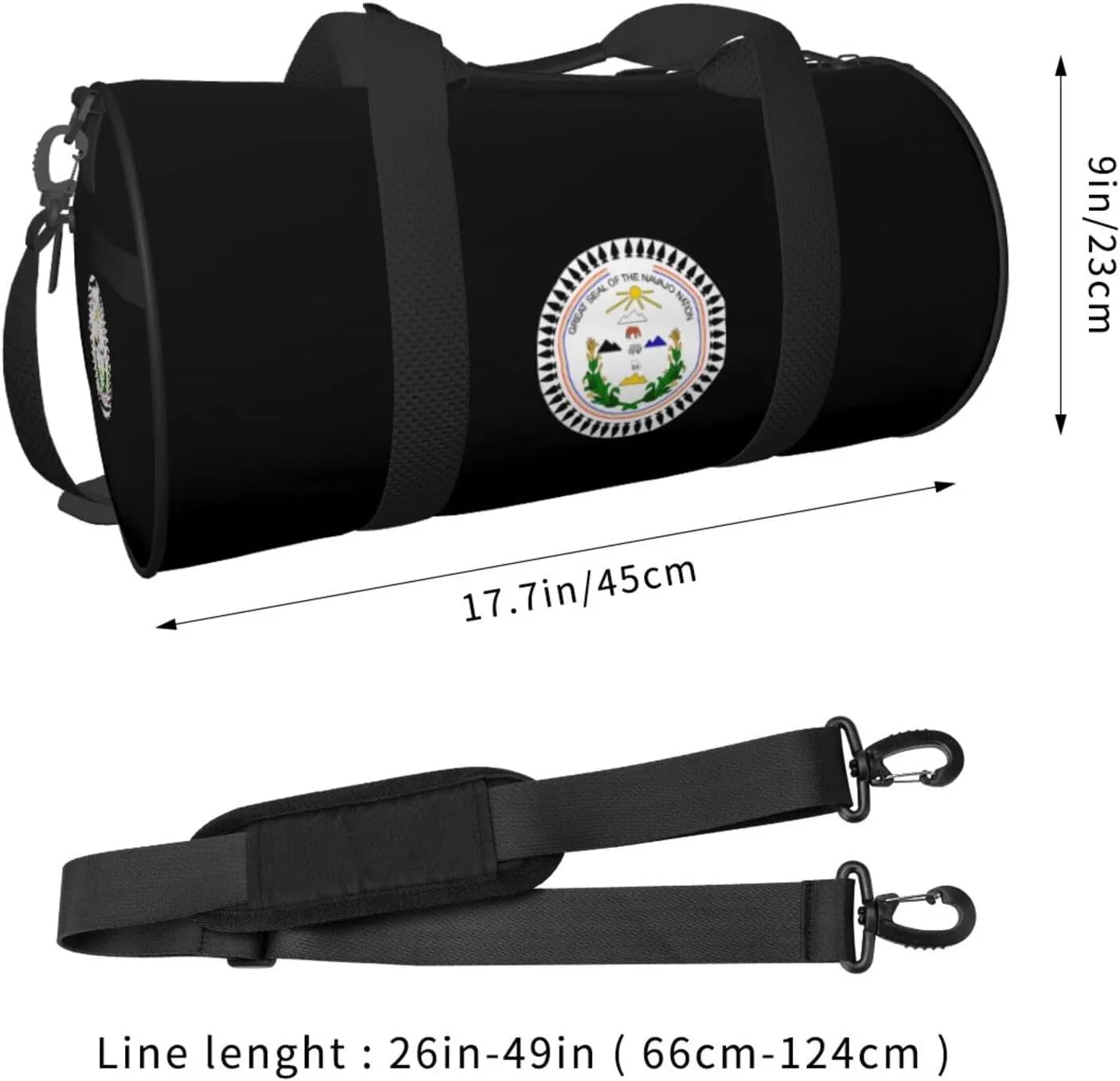 Navajo Nation Travel Luggage Duffel Bag Sports Rolling Foldable Duffel Bag, Black
