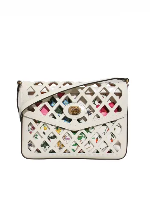 New 2019 Traforata Leather Cutout Flora Shoulder Bag