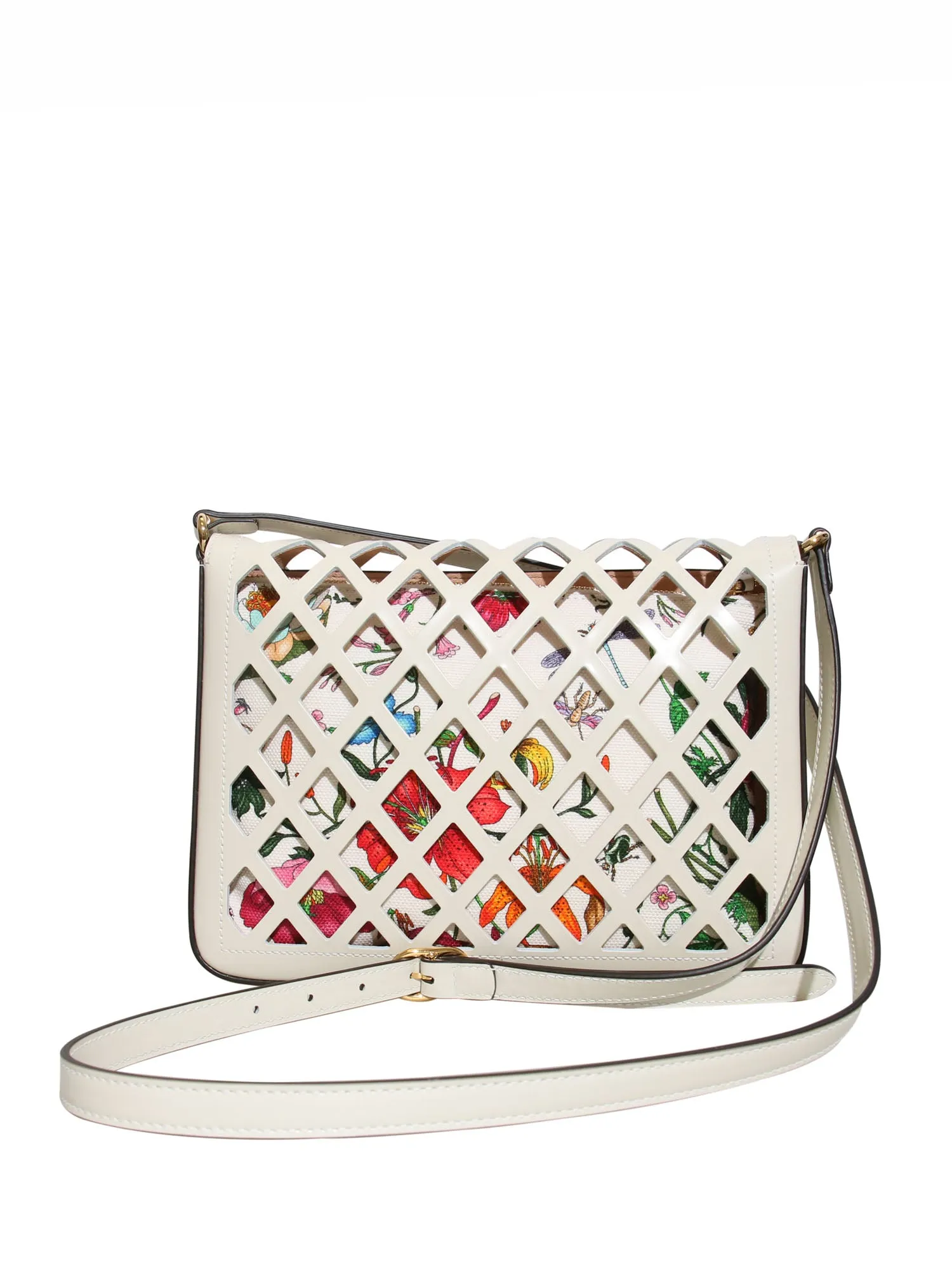 New 2019 Traforata Leather Cutout Flora Shoulder Bag