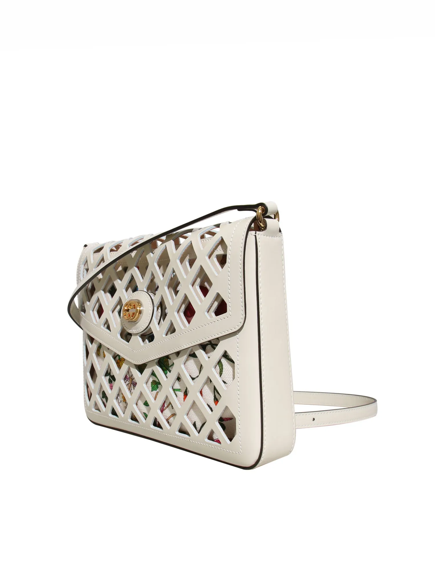 New 2019 Traforata Leather Cutout Flora Shoulder Bag