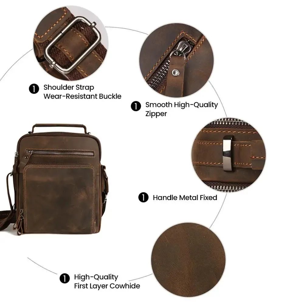 New Vintage genuine leather handbags for men