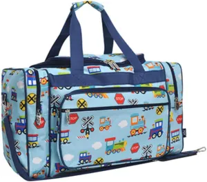 NGIL Canvas 20" inch Duffle Bag (Train Print-Navy)