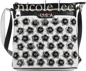 Nicole Lee Makenzie Floral Encrusted Beads Cross Body Bag, Black, One Size