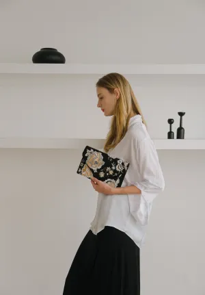 Nightfall Peonies Beaded Crossbody