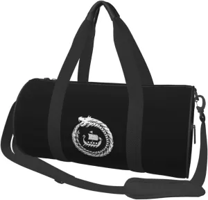 Norse Mythology Viking Travel Luggage Duffel Bag Sports Rolling Foldable Duffel Bag, Black