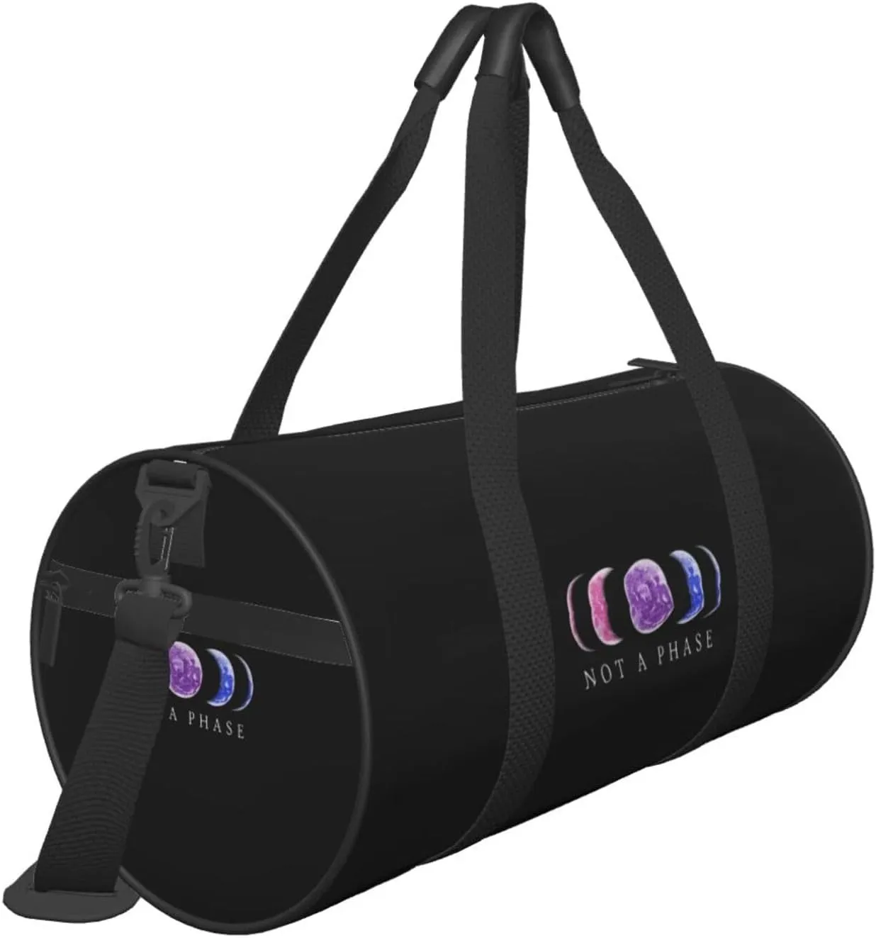Not A Phase Bisexual Pride Lgbt Travel Luggage Duffel Bag Sports Rolling Foldable Duffel Bag, Black