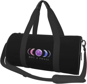 Not A Phase Bisexual Pride Lgbt Travel Luggage Duffel Bag Sports Rolling Foldable Duffel Bag, Black
