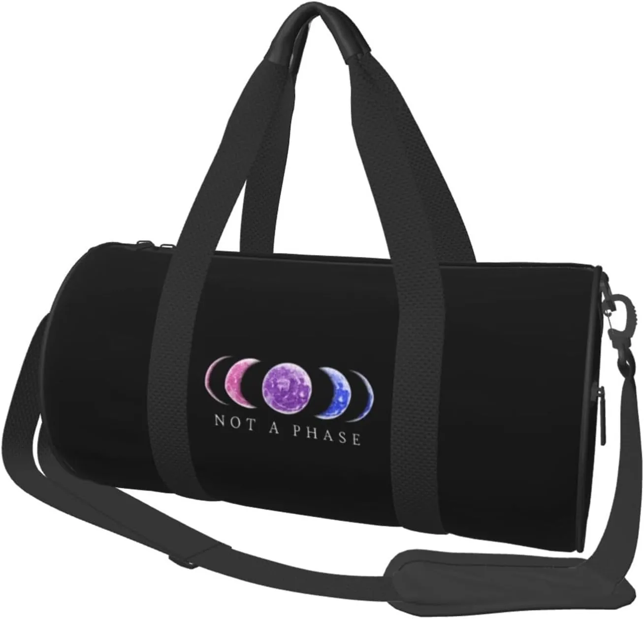 Not A Phase Bisexual Pride Lgbt Travel Luggage Duffel Bag Sports Rolling Foldable Duffel Bag, Black
