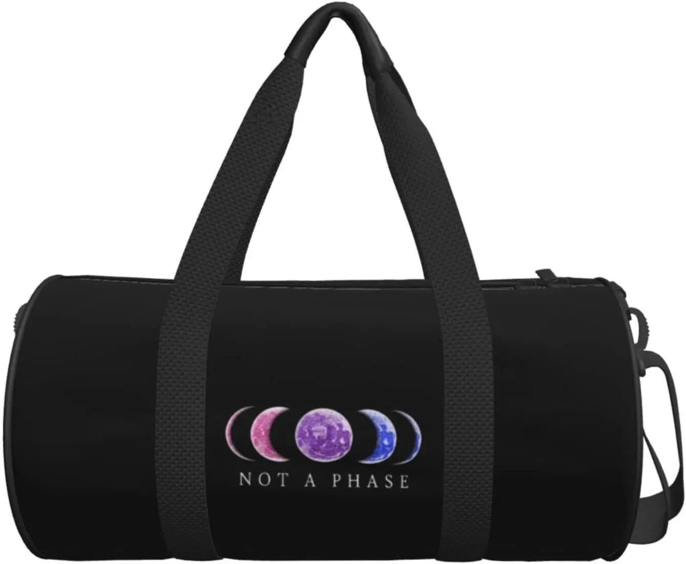 Not A Phase Bisexual Pride Lgbt Travel Luggage Duffel Bag Sports Rolling Foldable Duffel Bag, Black