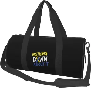 Nothing Down About It Down Syndrome Awareness Travel Luggage Duffel Bag Sports Rolling Foldable Duffel Bag, Black
