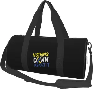 Nothing Down About It Down Syndrome Awareness Travel Luggage Duffel Bag Sports Rolling Foldable Duffel Bag, Black