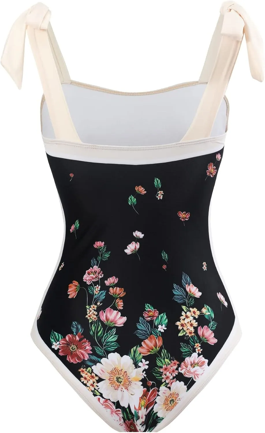 ODASDO Women One-Piece Swimsuit Monokini with Chiffon Long Wrap Skirt Floral Tropical Plants Print Swimwear…
