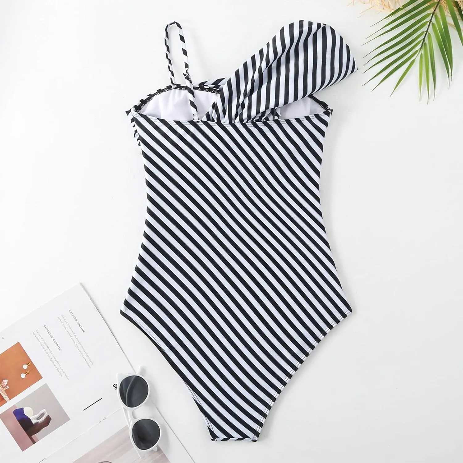 ODIZLI Bathing Suit Womens One Piece Swimsuits with Cover up Wrap Skirt Outfits Summer Swimming 2 PCS