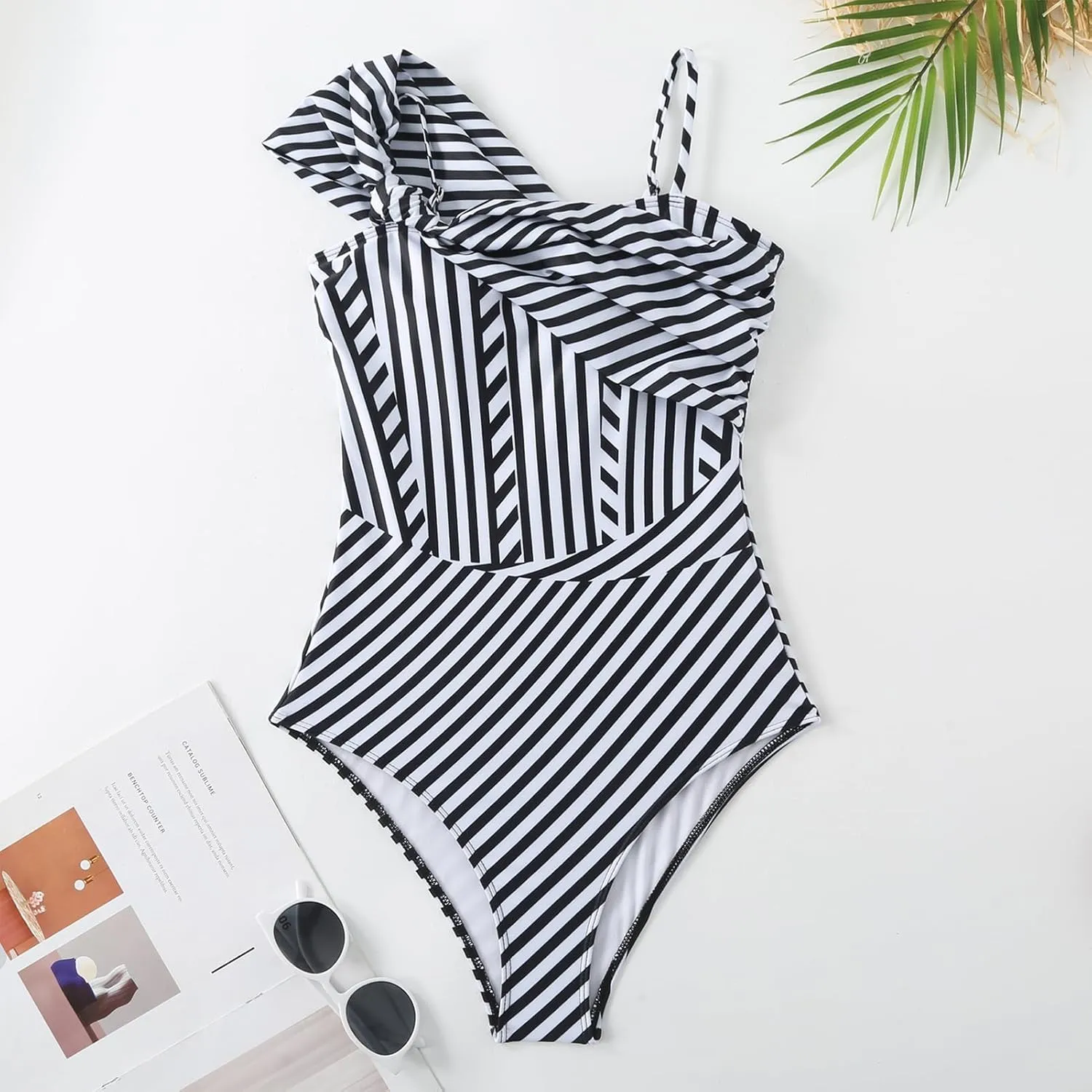 ODIZLI Bathing Suit Womens One Piece Swimsuits with Cover up Wrap Skirt Outfits Summer Swimming 2 PCS