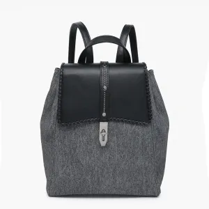 Olive Denim Studded Whipstitch Backpack BP2427DN