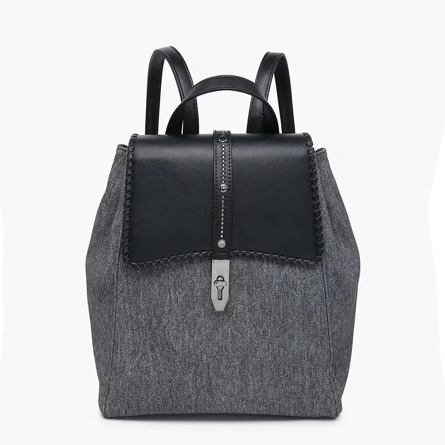 Olive Denim Studded Whipstitch Backpack BP2427DN