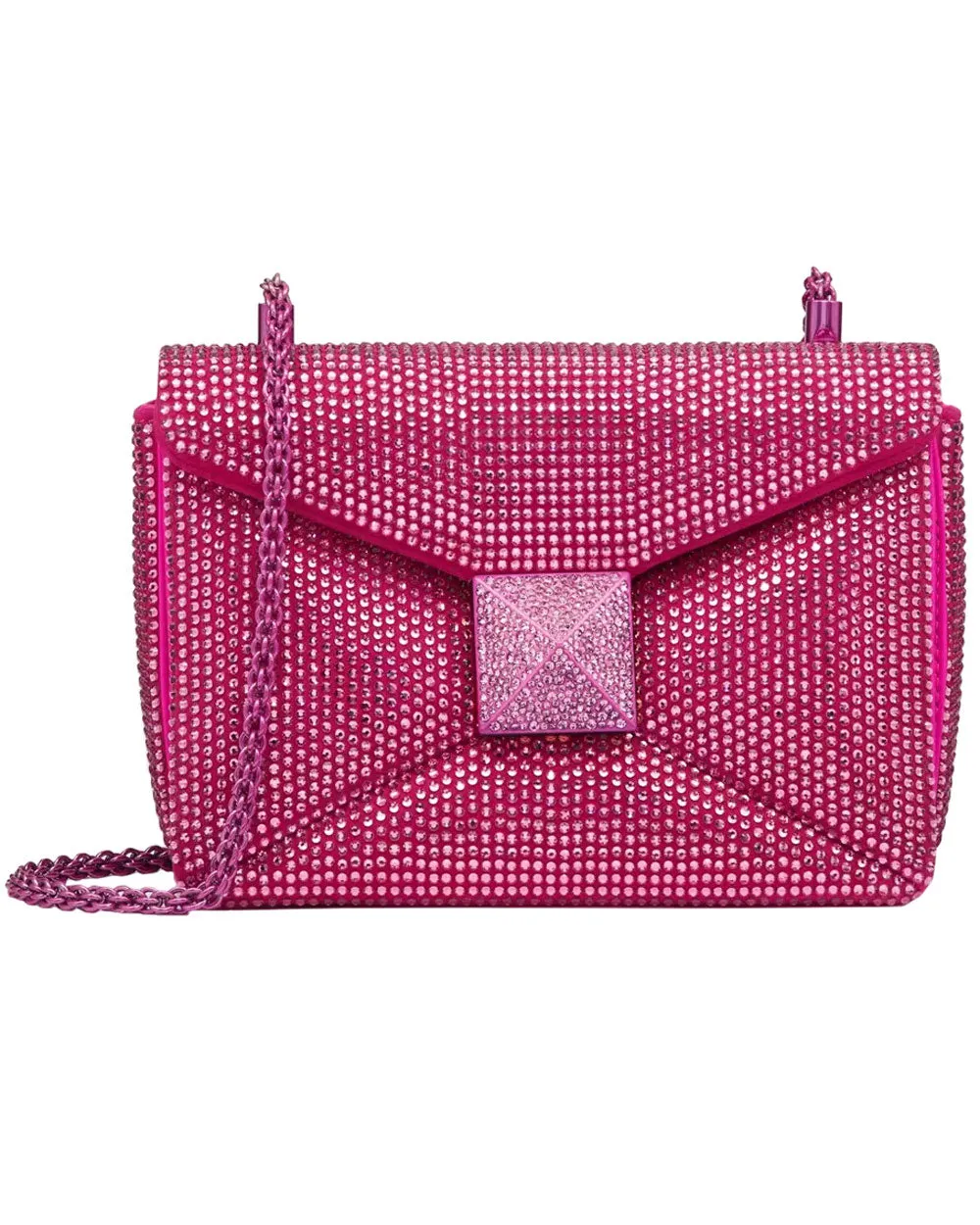 One Stud Rhinestone Small Crossbody Bag in Pink PP
