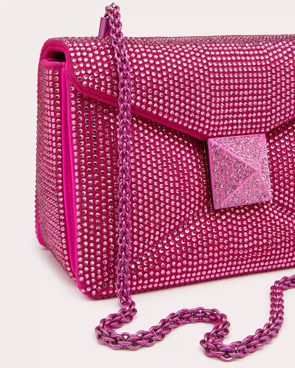 One Stud Rhinestone Small Crossbody Bag in Pink PP