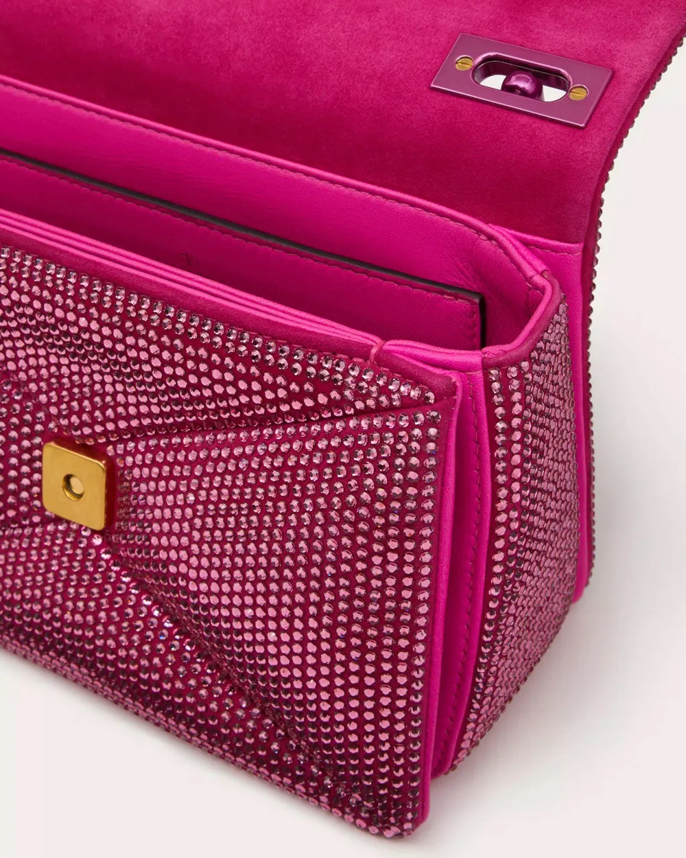 One Stud Rhinestone Small Crossbody Bag in Pink PP