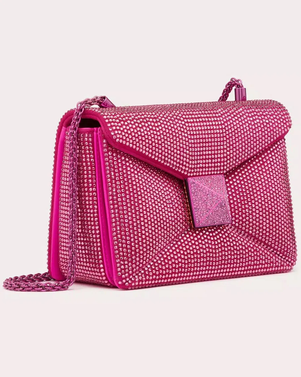 One Stud Rhinestone Small Crossbody Bag in Pink PP