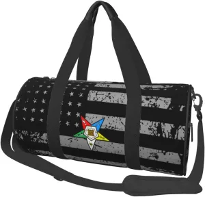 Order Of The Eastern Star Nursling Travel Luggage Duffel Bag Sports Rolling Foldable Duffel Bag, Black