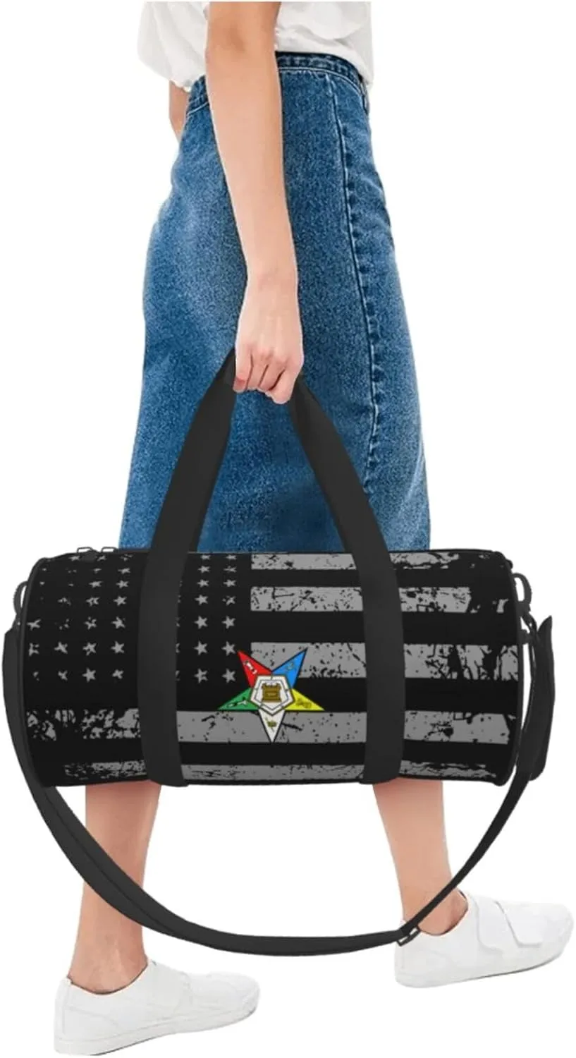 Order Of The Eastern Star Nursling Travel Luggage Duffel Bag Sports Rolling Foldable Duffel Bag, Black