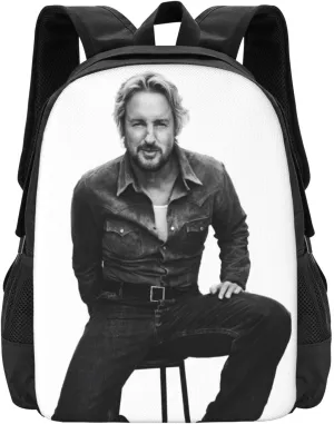 Owen Actor Wilson Backpack Laptop Computer Backpacks Travel Bag Double Shoulder Daypack for Work Hiking 15.6 Inch