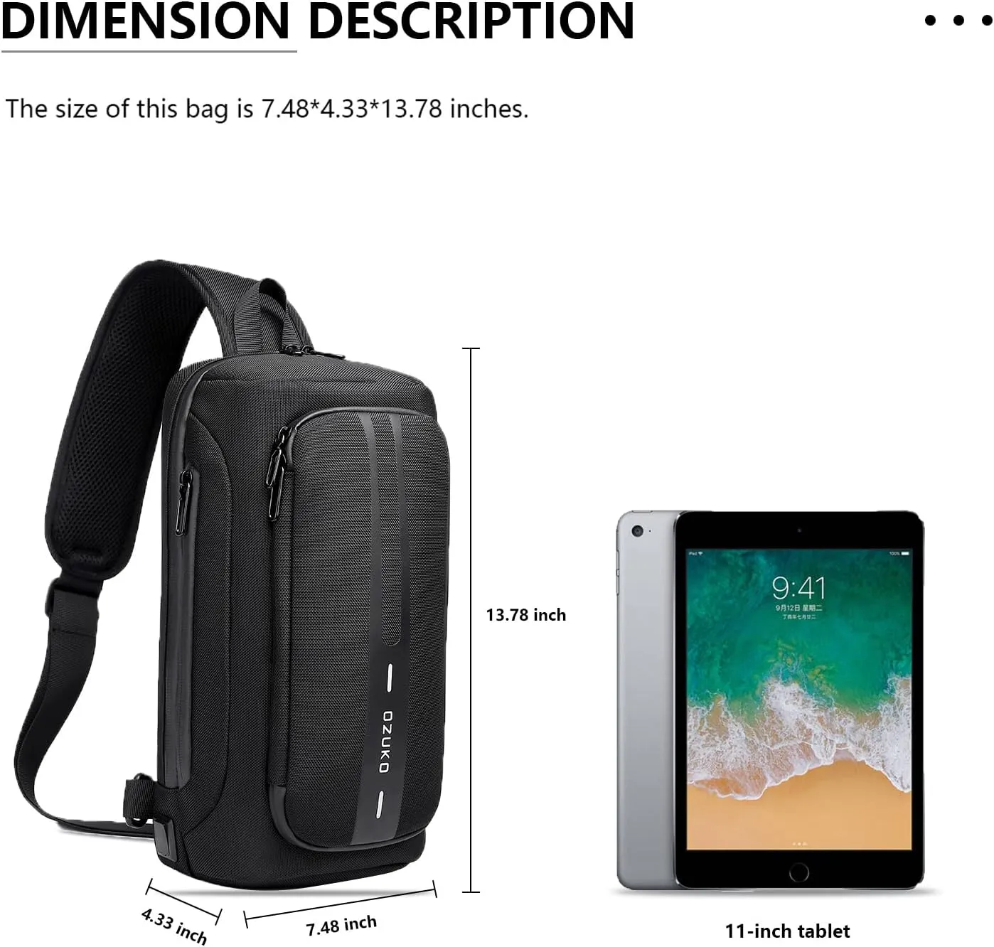 OZUKO Anti Theft Crossbody Sling Bag, Large Waterproof Shoulder Chest Bag Backpack with USB Charging Lightweight Casual Backpacks (Camou)