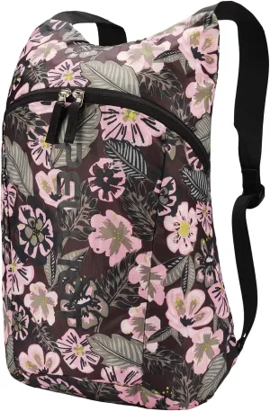 Packable Hiking Backpack 18L Lightweight Back Pack Outdoor Floral Travel Daypack for Women Marroon Pink Print
