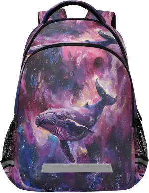 panksolu Whale Galaxy Nebula Space Backpacks Lightweight Laptop Backpack School Book Bag Travel Hiking Daypack for boys girl Kids