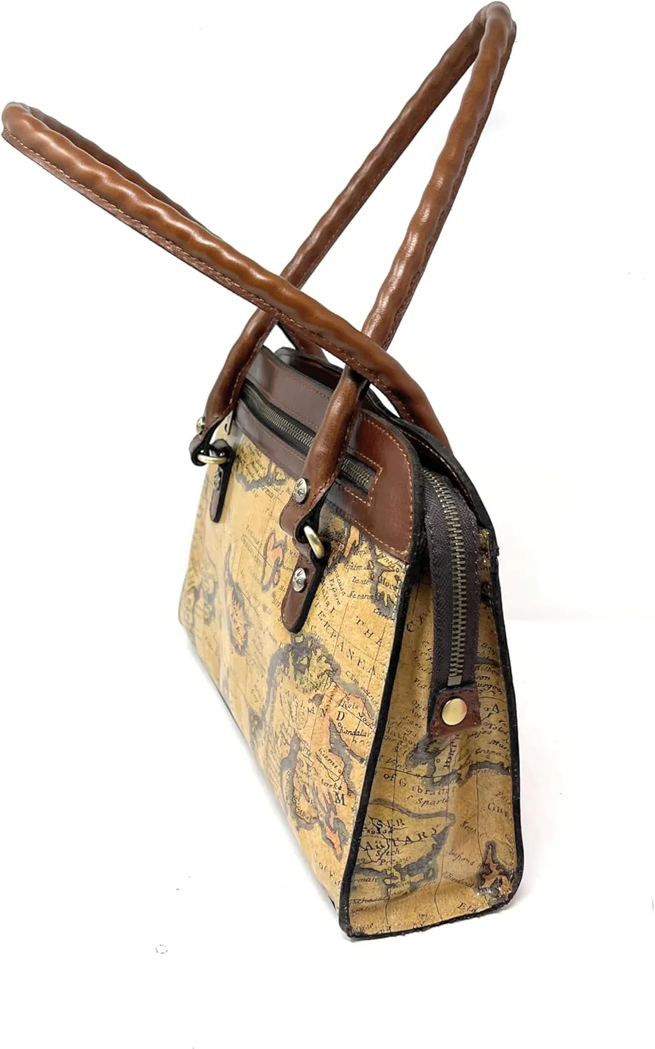 Patricia Nash Leather Calvi Satchel, European Map