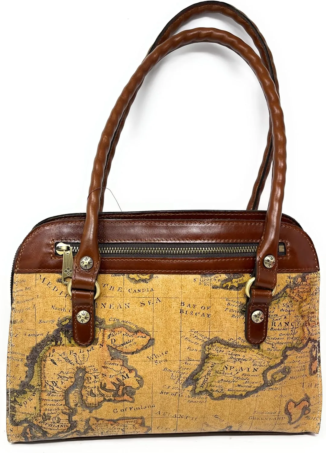 Patricia Nash Leather Calvi Satchel, European Map