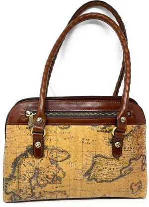 Patricia Nash Leather Calvi Satchel, European Map