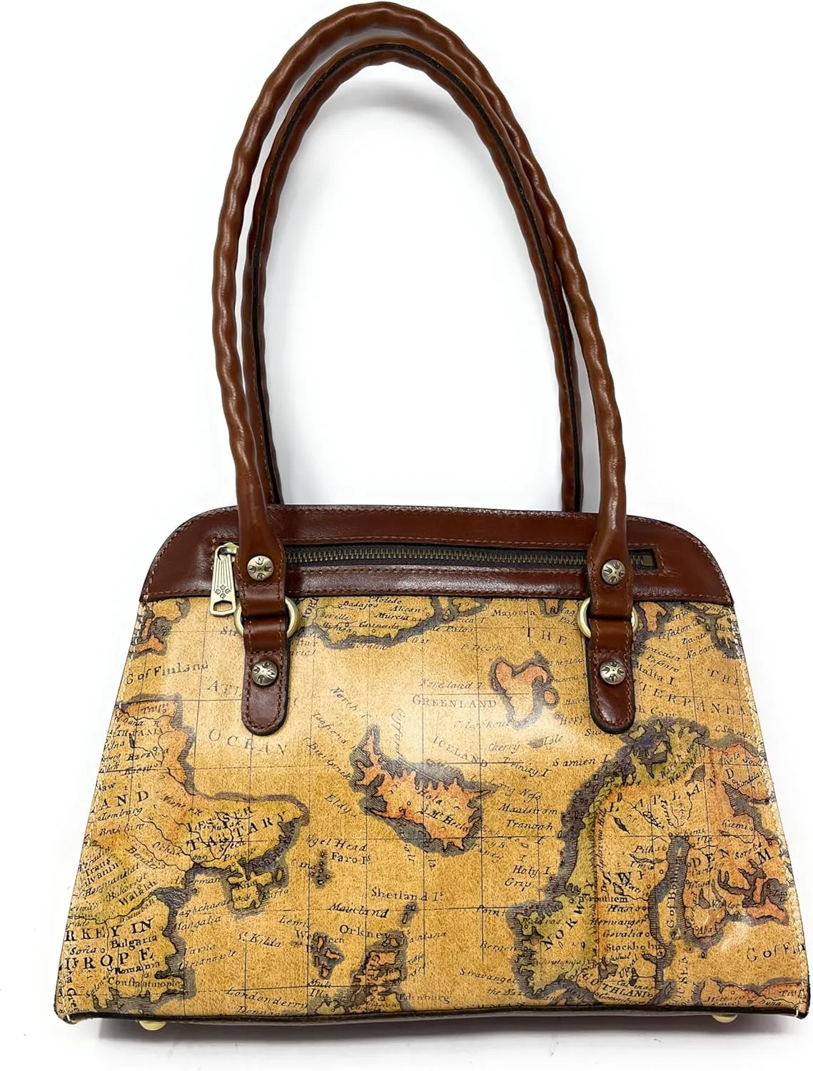 Patricia Nash Leather Calvi Satchel, European Map