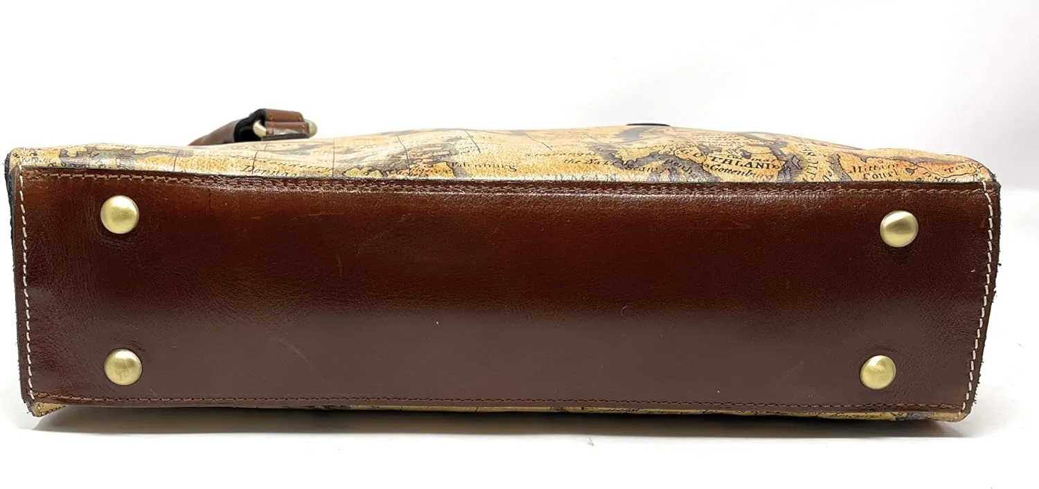 Patricia Nash Leather Calvi Satchel, European Map