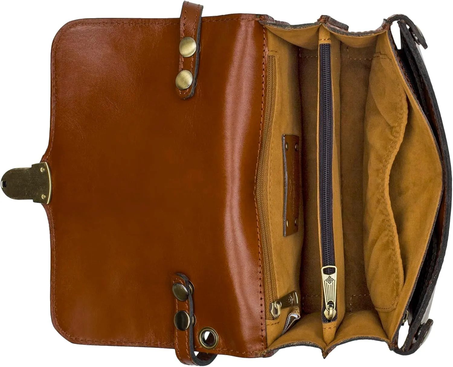 Patricia Nash Leather Crossbody Bag - Bianco Crossbody Organizer, 100% Full Grain Leather Crossbody Purse for Women