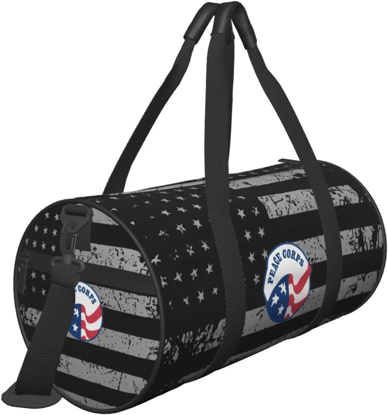 Peace Corps Travel Luggage Duffel Bag Sports Rolling Foldable Duffel Bag, Black