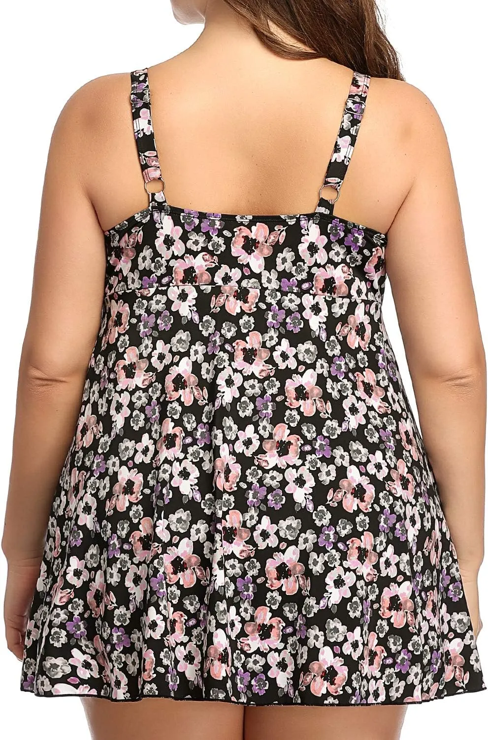 PERONA Women's Swimdress Plus Size Swimwear One Piece Swimsuit Floral Print Bathing Suit
