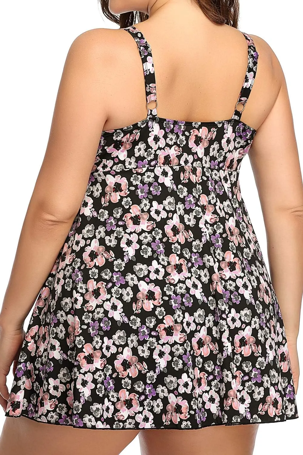 PERONA Women's Swimdress Plus Size Swimwear One Piece Swimsuit Floral Print Bathing Suit