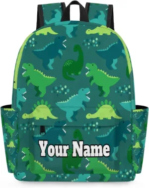 Personalized Animals Preschool Toddler Backpack for Boys Girls Custom Kids Name Small Bookbags Kindergarten Elementary Backpack, Dinosaur